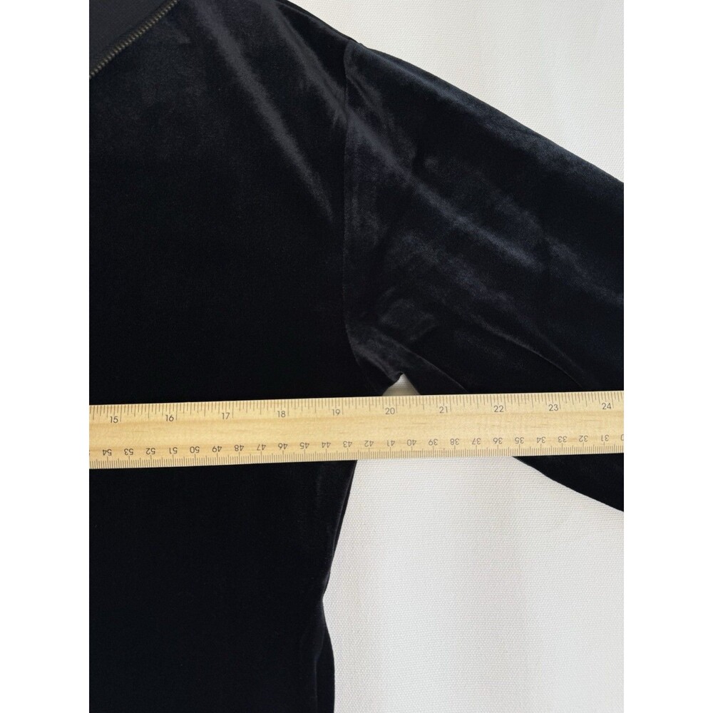 SPANX Black Velour 2-Piece Set Zip Long Sleeve Top & Wide-Leg Pants S - Picture 5 of 14